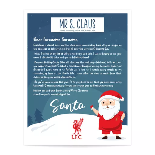 Liverpool FC Personalised Letter from Santa