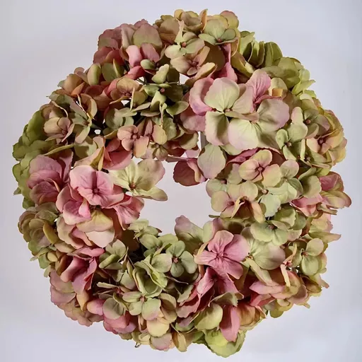 Pink & Green Hydrangea Wreath, Small