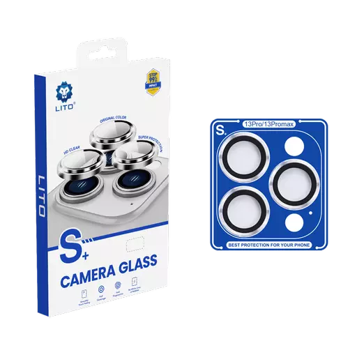 Lito - Camera Ring Glass & Easy Install Applicator for iPhone 13 Pro & iPhone 13 Pro Max - Silver