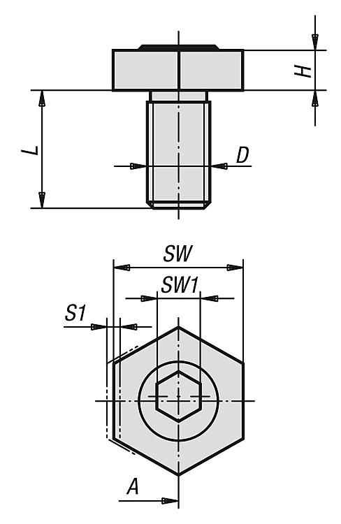 Hex Cam Clamp. M4x10mm. Brass.