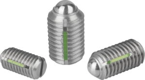 K0322 - Spring Plungers With Slot And Ball In Stainless Steel With Thread Lock