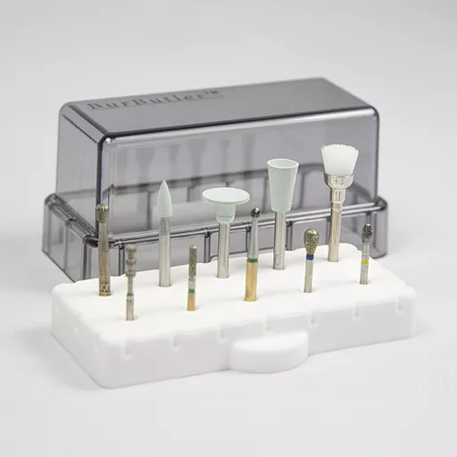 BurButler Diamond White 10 hole base, lid off, with Burs, Small.jpg