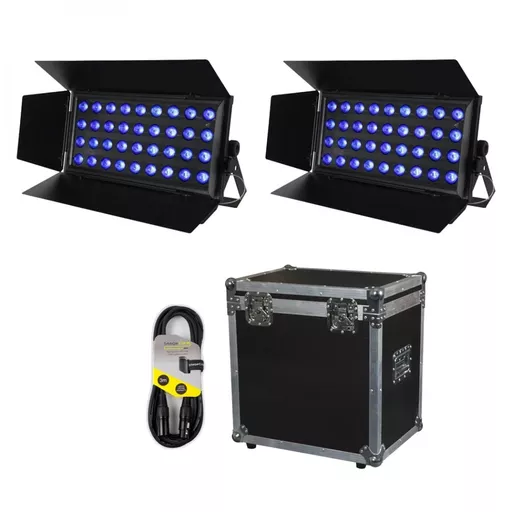 Equinox Cabaret Colour x2 with Road Case Bundle