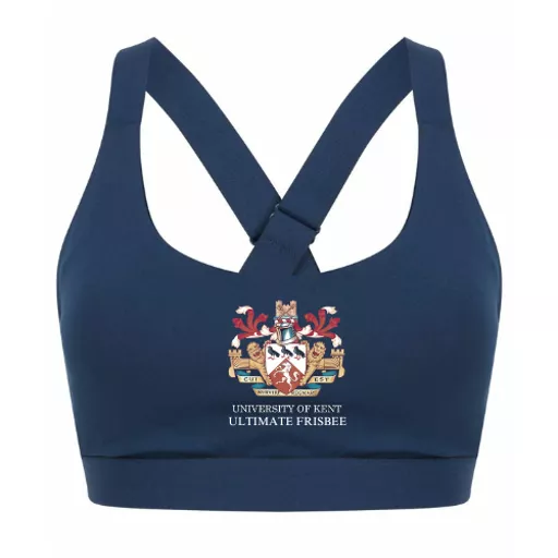 UniversityOfKent_UltimateFrisbee_SportsBra_Navy_Front.png