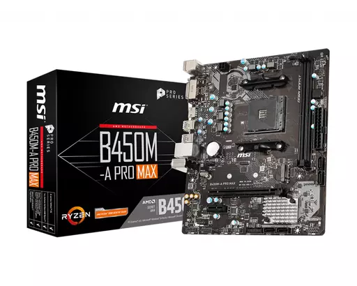 MSI B450M-A PRO MAX motherboard AMD B450 Socket AM4 micro ATX