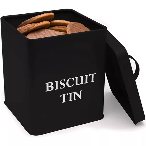 Vintage Biscuit Canister Black