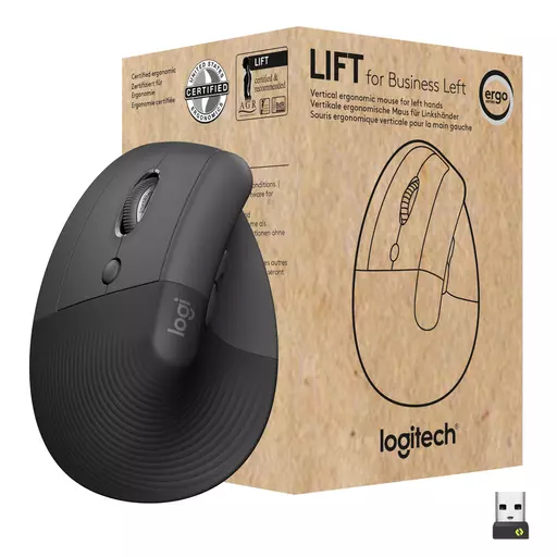 Logitech Lift Vertical Ergonomic Mouse for Business, Left