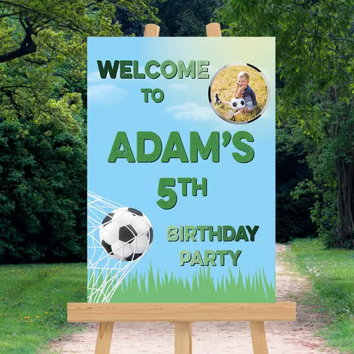 Personalised Football Photo Birthday Sign