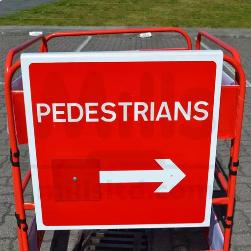 Pedestrians Barrier Sign