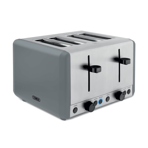 Image of Tower Sera 4 Slice Toaster With Smoked Chrome Trim Grey