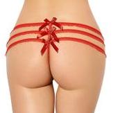 Sexy Black, Red Or White Thong With Bows Swatch