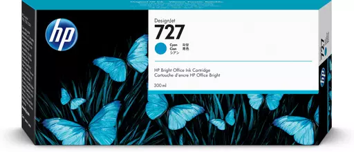 HP F9J76A/727 Ink cartridge cyan 300ml for HP DesignJet T 920/930