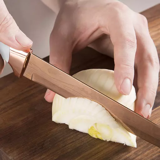 Tower Rose Gold And White 5 Piece Knife Block Set