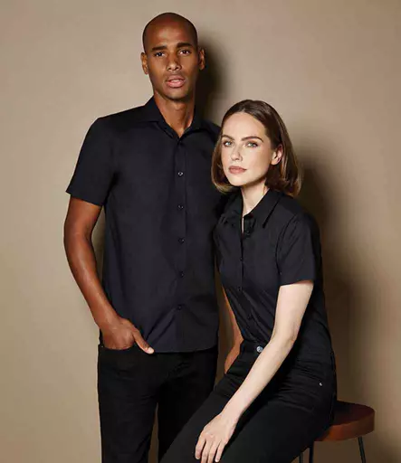 Kustom Kit Ladies Short Sleeve Tailored Poplin Shirt