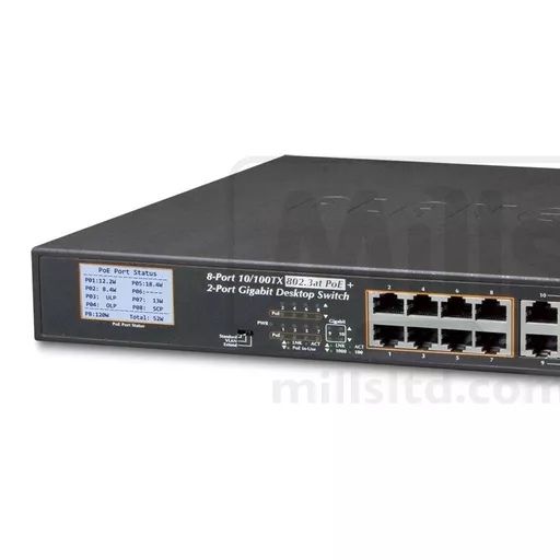 Planet FGSD-1022VHP 8 Port PoE + 2 Port TP/SFP Desktop Switch