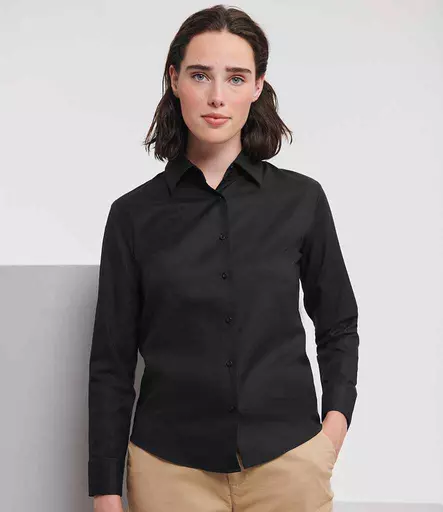 Russell Collection Ladies Long Sleeve Easy Care Oxford Shirt