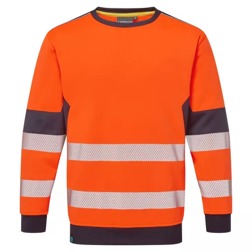 System Hi-Vis ECO Crew Neck Orange Sweatshirt
