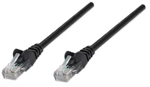 Intellinet Network Patch Cable, Cat5e, 20m, Black, CCA, U/UTP, PVC, RJ45, Gold Plated Contacts, Snagless, Booted, Lifetime Warranty, Polybag