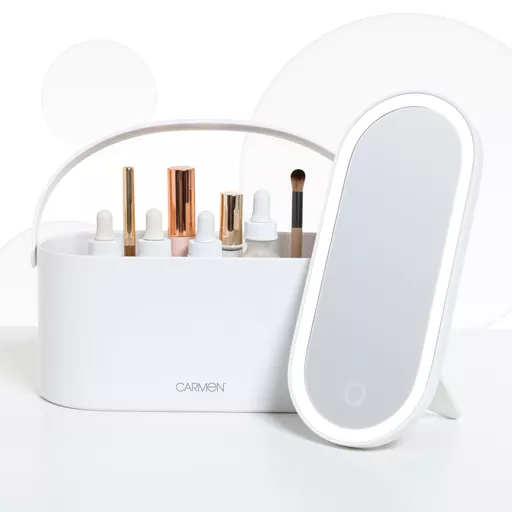 LED Mirror Cosmetic Storage