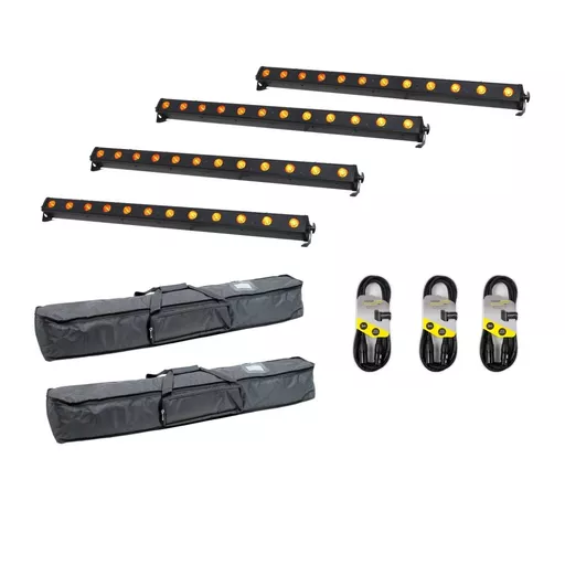 LEDJ 12Q5 RGBA Batten x4 with Bags Bundle