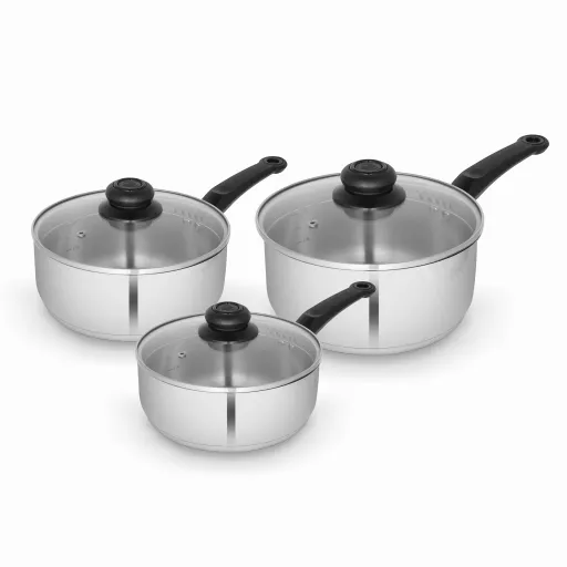 Townhouse Stainless Steel 3 Piece Saucepan Set