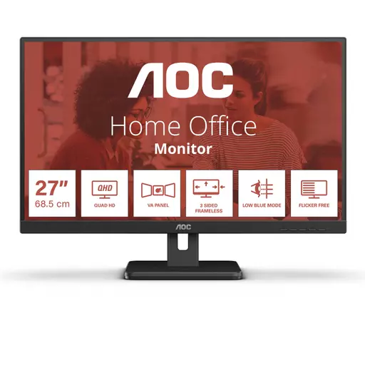 AOC E3 Q27E3UAM computer monitor 68.6 cm (27") 2560 x 1440 pixels Quad HD Black