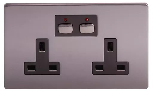 EnerGenie MIHO021 socket-outlet Black, Nickel
