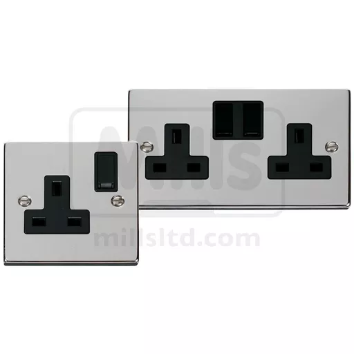 Polished Chrome Socket Outlet 13A