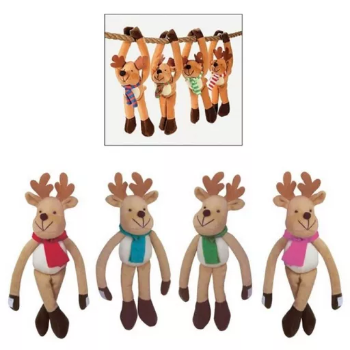 Christmas Plush Hanging Reindeer  (Sold in 12's)