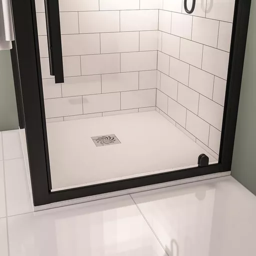 Crossland  800 x 800mm Square  Shower Tray with Slate Finish - White