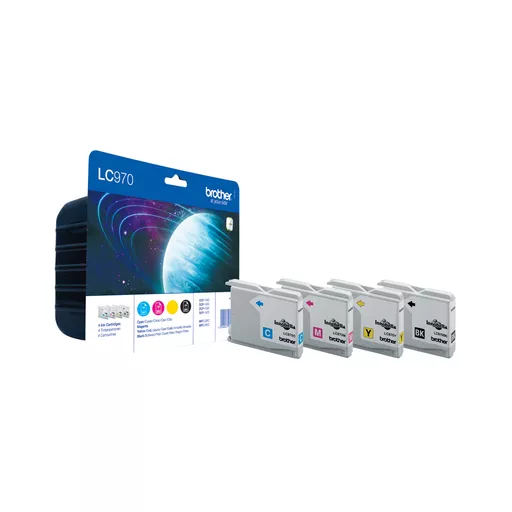 Brother LC-970VALBP Ink cartridge multi pack Bk,C,M,Y 350pg + 3x300pg Pack=4 for Brother DCP 135 C