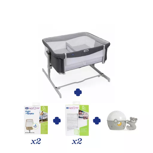 Chicco Next2Me Twin Bundle in Grey