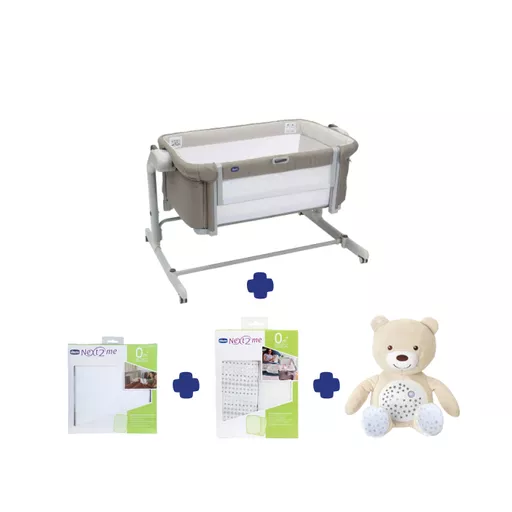 Chicco Next2Me Magic Evo Sleeptime Solution Bundle in Desert Taupe