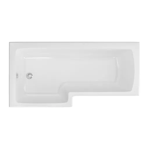 Shannon 1500 x 850 x 400mm Left hand (LH) L-Shaped Beauforte Shower Bath - White