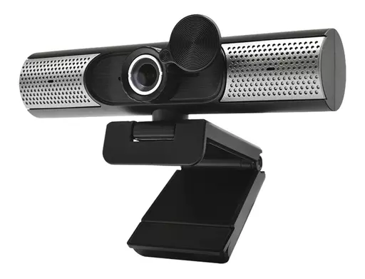 Platinet USB Webcam (with lens cover), 1080p Full HD, Popular USB-A connection, Integrated Microphone (noise cancelling), Built in Speakers (2x 1W), Adjustable Clip Base, 30 frames per second, Black, Cable 1.5m, One Year Warranty, Box