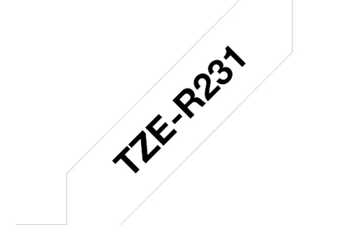 Brother TZE-R231 DirectLabel black on white non adhesive textil 12mm x 4m for Brother P-Touch TZ 3.5-18mm/6-12mm/6-18mm/6-24mm/6-36mm