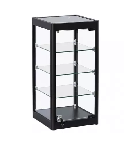 Fully Assembled Counter Top Showcase Display Cabinet Black
