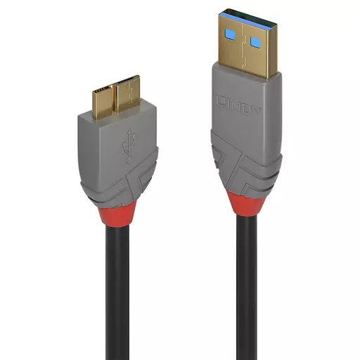 Lindy 3m USB 3.2 Type A to Micro-B Cable, Anthra Line