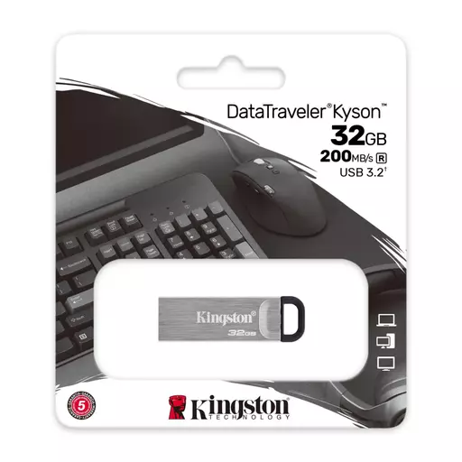 Kingston Technology DataTraveler Kyson USB flash drive 32 GB USB Type-A 3.2 Gen 1 (3.1 Gen 1) Silver