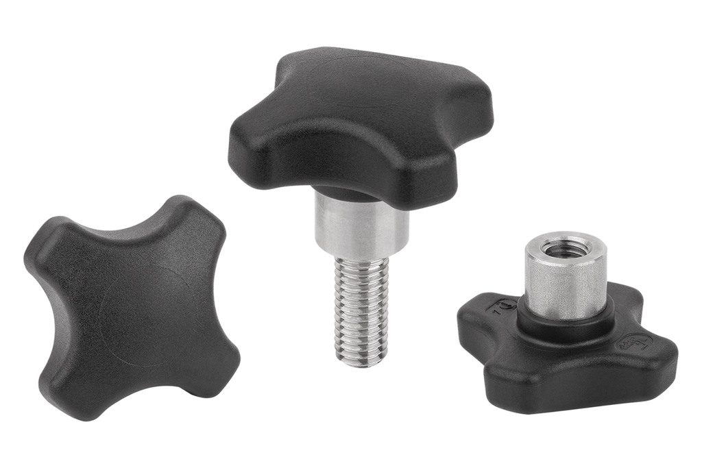 K1794 - High-Temperature Resistant Plastic Palm Grips With Protruding Stainless Steel Bush