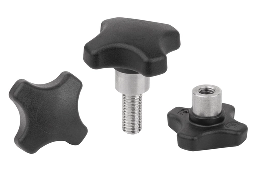 K1794 - High-Temperature Resistant Plastic Palm Grips With Protruding Stainless Steel Bush