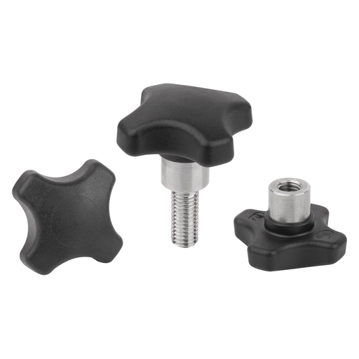 K1794 - High-Temperature Resistant Plastic Palm Grips With Protruding Stainless Steel Bush