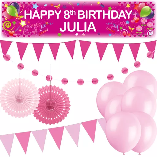 Personalised Party At Home Kit - Girl Pink