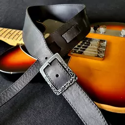 GS78 black lava buckle Pinegrove guitar strap 133545.jpg