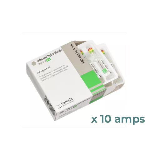 Lidocaine 2% 5ml x 10 ampoules