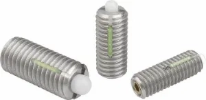 K0330 - Spring Plungers With Hexagon Socket And POM Thrust Pin In Stainless Steel With Thread Lock