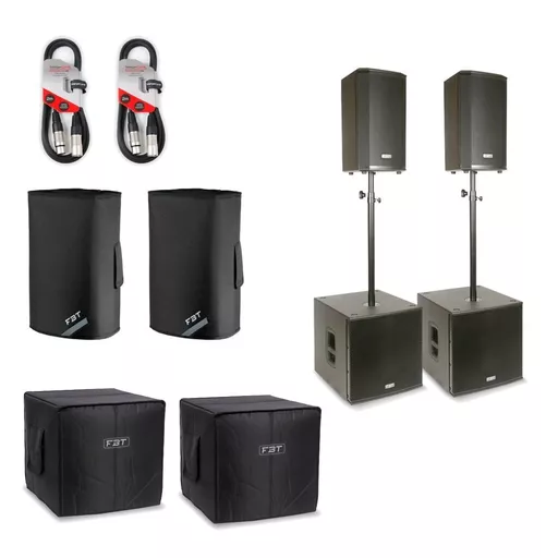 FBT VN 3000 Active Speakers & Sub System & Covers Bundle