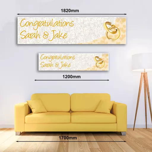 Personalised Banner - Wedding Gold Engagement Gold