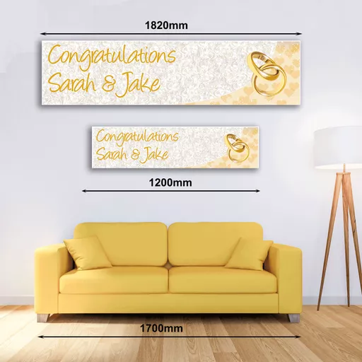 Personalised Banner - Wedding Gold