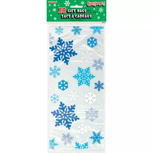 Cello Bag - Snowflakes - Pack of 20